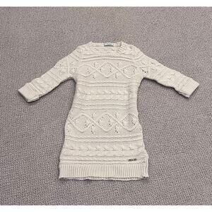 Mayoral Girl's Cream Long Sleeve Cable Knit Sweater Dress - Toddler 4